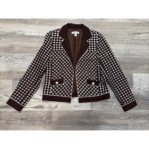 Savvy By Rafael Brown Vintage Y2K 90s Blazer Women Sz 8 Short Jacket